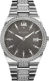 Bulova Crystal Collection Brown Dial Silver Steel Strap Watch for Men - 96B221 Authentic Buy Shop Now
