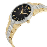 Bulova Crystal Black Dial Two Tone Steel Strap Watch for Men - 98B235 Authentic Buy Shop Now