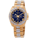 Bulova Crystal Collection Blue Dial Gold Steel Strap Watch for Men - 98C128 Authentic Buy Shop Now