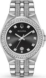 Bulova Crystal Collection Black Dial Silver Steel Strap Watch for Men - 96K102 Authentic Buy Shop Now