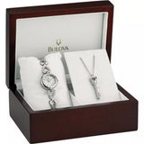 Bulova Crystals White Dial Silver Steel Strap Watch for Women - 96X114 Authentic Buy Shop Now