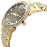 Bulova Crystal Black Dial Two Tone Steel Strap Watch for Men - 98B235 Authentic Buy Shop Now