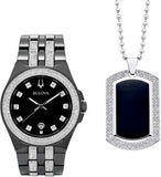 Bulova Crystal Collection Black Dial Two Tone Steel Strap Watch for Men - 98K101 Authentic Buy Shop Now