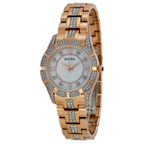 Bulova Crystal Mother of Pearl Dial Rose Gold Steel Strap Watch for Women - 98L197 Authentic Buy Shop Now