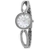 Bulova Crystal Collection Mother of Pearl Dial Silver Steel Strap Watch for Women - 96L223 Authentic Buy Shop Now