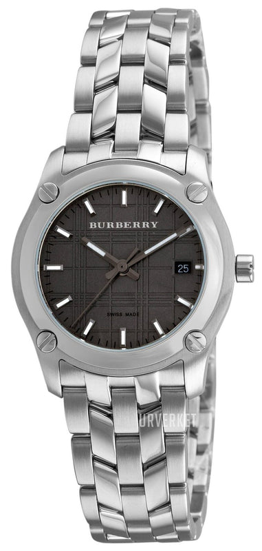Burberry Herringbone Grey Dial Silver Steel Strap Watch for Women - BU1851 Authentic Buy Shop Now