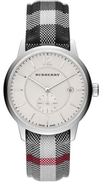 Burberry The Classic Horseferry Silver Dial Black Leather Strap Watch for Men - BU10002 Authentic Buy Shop Now