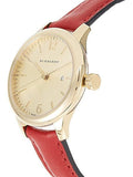 Burberry The Classic Gold Dial Red Leather Strap Watch for Women - BU10102 Authentic Buy Shop Now