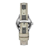 Burberry The Classic Guilloche Silver Dial Grey Leather Strap Watch for Women - BU10113 Authentic Buy Shop Now
