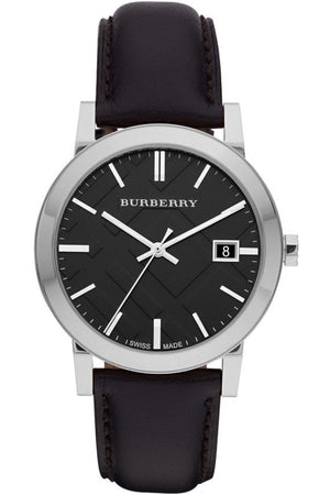 Burberry The City Black Dial Black Leather Strap Watch for Men - BU9009 Authentic Buy Shop Now