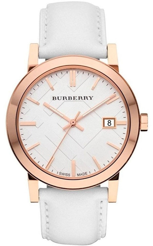 Burberry The City White Dial White Leather Strap Watch for Women - BU9012 Authentic Buy Shop Now