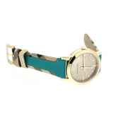 Burberry The City Gold Dial Blue Leather Strap Watch for Women - BU9018 Authentic Buy Shop Now