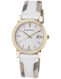 Burberry The City White Dial White Leather Strap Watch for Women - BU9110 Authentic Buy Shop Now