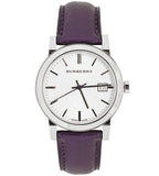 Burberry The City Silver Dial Purple Leather Strap Watch for Women - BU9122 Authentic Buy Shop Now