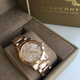Burberry The City Diamonds Rose Gold Dial Rose Gold Steel Strap Watch for Women - BU9126 Authentic Buy Shop Now