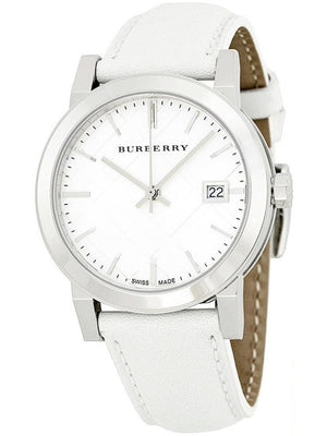 Burberry The City White Dial White Leather Strap Watch for Women - BU9128 Authentic Buy Shop Now