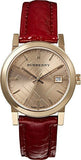 Burberry The City Gold Dial Red Leather Strap Watch for Women - BU9140 Authentic Buy Shop Now