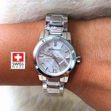 Burberry The City Silver Dial Silver Steel Strap Watch for Women - BU9200 Authentic Buy Shop Now