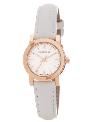 Burberry The City White Dial White Leather Strap Watch for Women - BU9209 Authentic Buy Shop Now