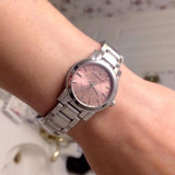 Burberry The City Diamonds Pink Dial Silver Steel Strap Watch for Women - BU9231 Authentic Buy Shop Now