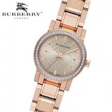 Burberry The City Diamonds Rose Dial Rose Gold Steel Strap Watch for Women - BU9225 Authentic Buy Shop Now