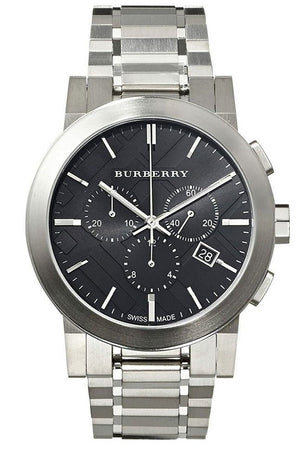 Burberry The City Black Dial Silver Steel Strap Watch for Men - BU9351 Authentic Buy Shop Now