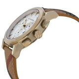 Burberry The City White Dial Haymarket Beige Leather Strap Watch for Women - BU9752 Authentic Buy Shop Now