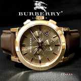 Burberry The City Grey Dial Brown Leather Strap Unisex Watch - BU9755 Authentic Buy Shop Now