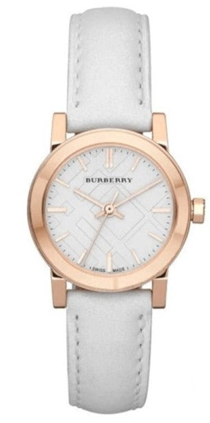 Burberry The City White Dial White Leather Strap Watch for Women - BU9209 Authentic Buy Shop Now