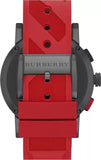 Burberry The City Chronograph Black Dial Red Rubber Strap Watch For Men - BU9805 Authentic Buy Shop Now