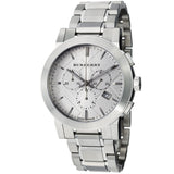 Burberry The City Chronograph Silver Dial Silver Steel Strap Watch for Men - BU9350 Authentic Buy Shop Now