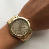 Burberry The City Gold Dial Gold Steel Strap Watch for Men - BU9038 Authentic Buy Shop Now