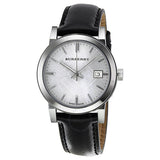 Burberry The City Silver Dial Black Leather Strap Watch for Women - BU9106 Authentic Buy Shop Now