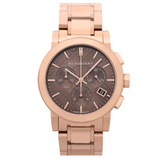 Burberry The City Grey Dial Rose Gold Steel Strap Unisex Watch - BU9754 Authentic Buy Shop Now
