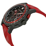 Burberry The City Chronograph Black Dial Red Rubber Strap Watch For Men - BU9805 Authentic Buy Shop Now