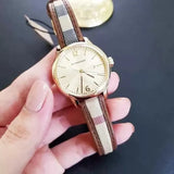 Burberry The Classic Gold Dial Brown Leather Strap Watch for Women - BU10114 Authentic Buy Shop Now