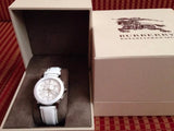 Burberry City Chronograph White Dial White Leather Strap Watch For Women - BU9701 Authentic Buy Shop Now