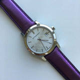 Burberry The City Silver Dial Purple Leather Strap Watch for Women - BU9122 Authentic Buy Shop Now
