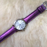 Burberry The City Silver Dial Purple Leather Strap Watch for Women - BU9122 Authentic Buy Shop Now