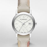 Burberry The City White Dial Beige Leather Strap Watch for Women - BU9132 Authentic Buy Shop Now