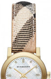 Burberry The City Diamonds Mother of Pearl Dial Brown Leather Strap Watch for Women - BU9226 Authentic Buy Shop Now
