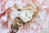 Burberry The City White Dial Gold Steel Strap Watch for Women - BU9103 Authentic Buy Shop Now