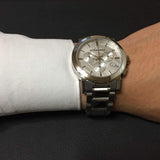Burberry City Chronograph White Dial Silver Steel Strap Watch For Women - BU9700 Authentic Buy Shop Now