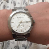 Burberry The City Silver Dial Silver Steel Strap Watch for Men - BU9900 Authentic Buy Shop Now