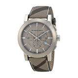 Burberry The City Smoke Dial Checked Brown Leather Strap Watch for Men - BU9358 Authentic Buy Shop Now