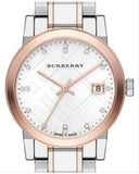Burberry The City Diamonds White Dial Two Tone Steel Strap Watch for Women - BU9127 Authentic Buy Shop Now