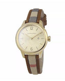 Burberry The Classic Gold Dial Brown Leather Strap Watch for Women - BU10114 Authentic Buy Shop Now