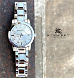 Burberry The City Diamonds Mother of Pearl Dial Silver Steel Strap Watch for Women - BU9224 Authentic Buy Shop Now