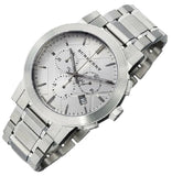 Burberry The City Chronograph Silver Dial Silver Steel Strap Watch for Men - BU9350 Authentic Buy Shop Now