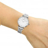 Emporio Armani T Bar Mother of Pearl Dial Steel Strap Watch For Women - AR1682 Authentic Buy Shop Now